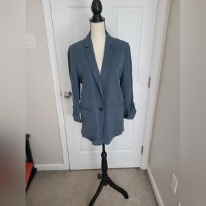 Ann Taylor Teal Boyfriend Blazer